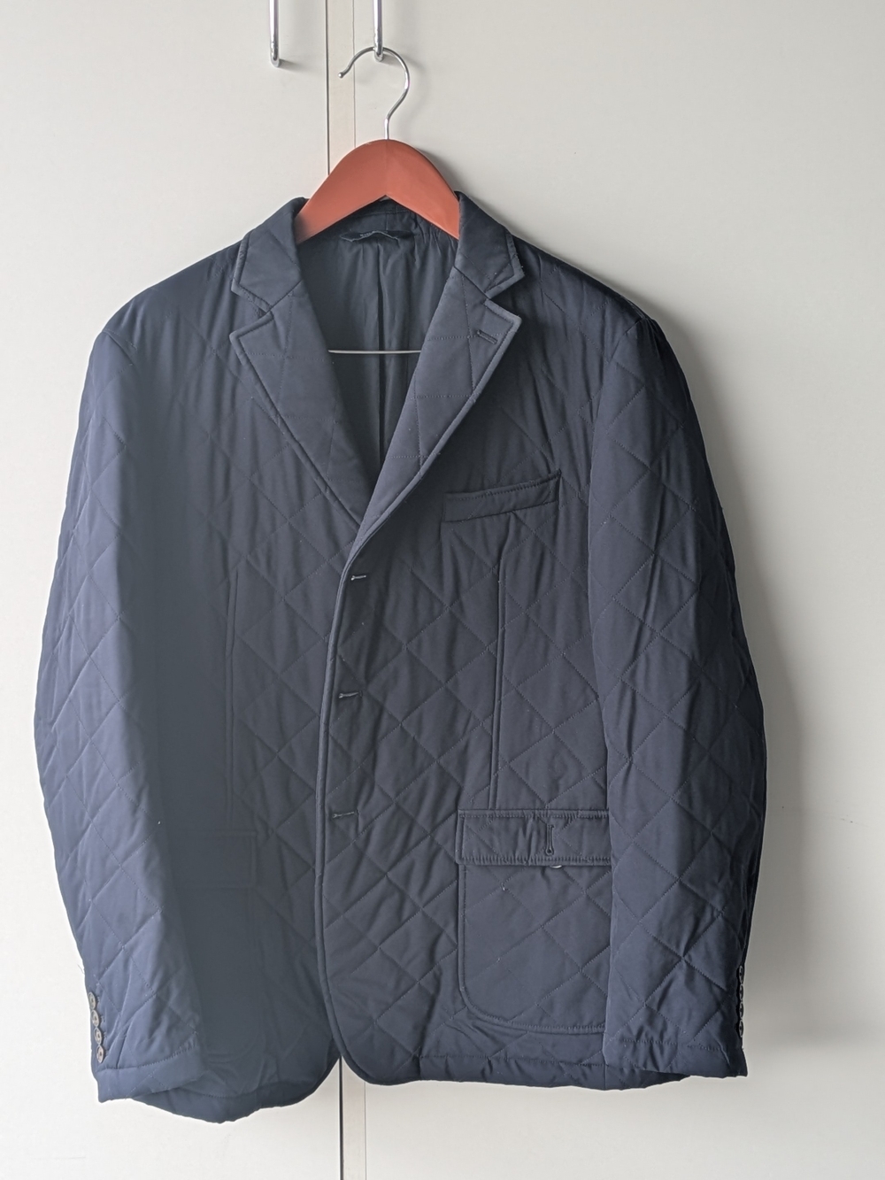 Quilted Navy Lightweight Blazer Jacket